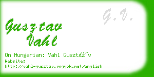 gusztav vahl business card